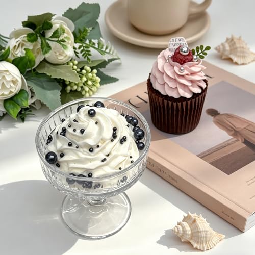 Image of Pearl Sprinkles, 11.3oz Edible Pearls White Silver Black Gold Sprinkles | 6 Sizes 4 Colors Set for Cakes Cupcakes Cookies Baking