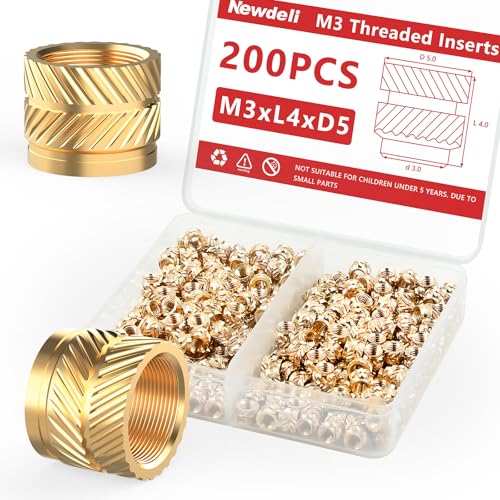 Inserts M3 de précision en laiton Newdeli pour composants plastiques de haute qualité