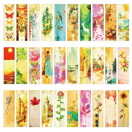 Gsrhzd Marcapaginas, 30 Piezas Retro Punto de Libro de Papel,