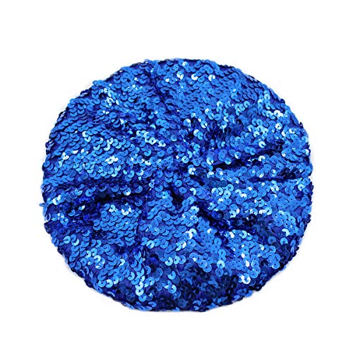 Aibearty Women Girls Sparkly Sequin Beret Hat Fashion Fun Stretch Beanie Cap Headwear For Festival Party Club Halloween (Blue) #TOP8