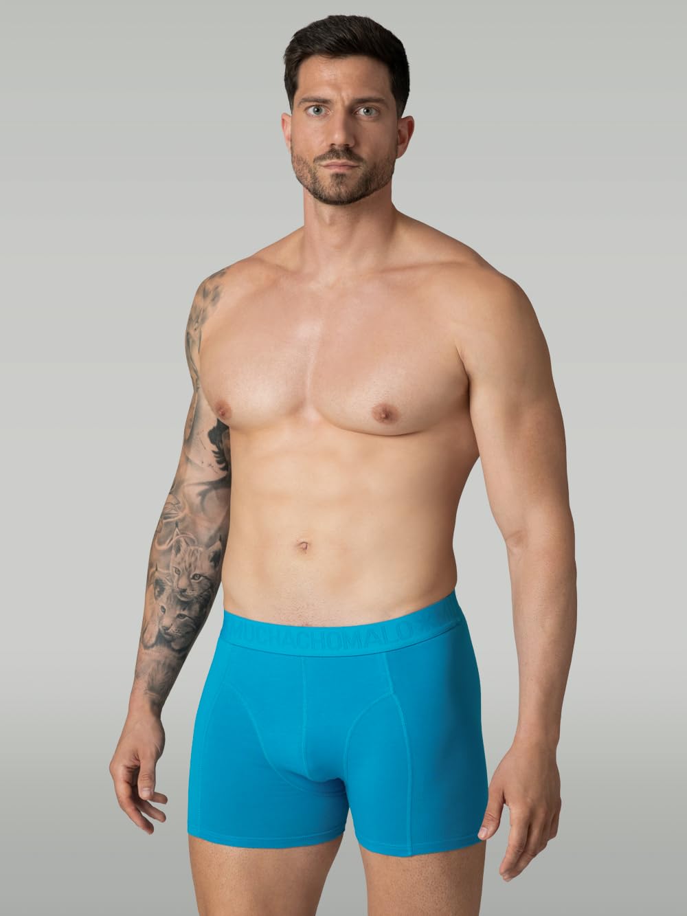 Muchachomalo Calzoncillos para Hombre, Ropa Interior Lisa de Algodón para Hombre, Pack de 7 Unidades, Bóxers Lisos de Corte Clásico con Cintura Elástica