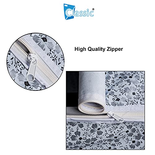 Image of Classic Top Load Washing Machine Cover Suitable For Whirlpool 360 / Stain Wash Back Panel 6 Kg, 6.5 Kg, 7 Kg, 7.5 Kg (58cmsX58cmsX97cms, White & Grey)