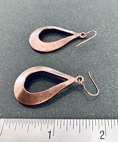 Distressed Copper Teardrop Earrings Boho Handmade Sundance Dreams Designs Women3