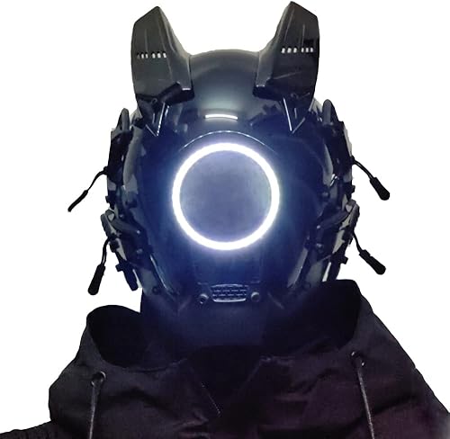 Máscara de cosplay para hombres y mujeres, tecnología punk futurista, máscara de cosplay de Halloween, accesorios para fiestas y festivales de música