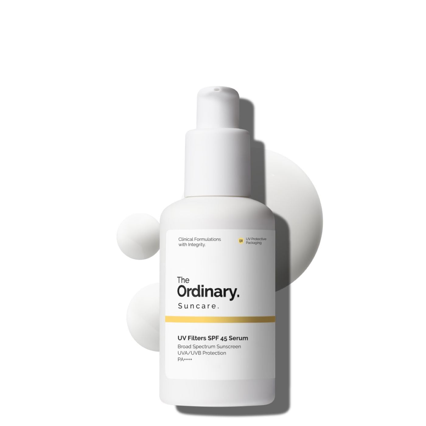The Ordinary UV Filters SPF 45 Serum Sunscreen for Face, Lightweight Hydrating Broad-Spectrum Sunscreen, UVA/UVB Protection, Non-Comedogenic, No White Cast, 2 Fl Oz