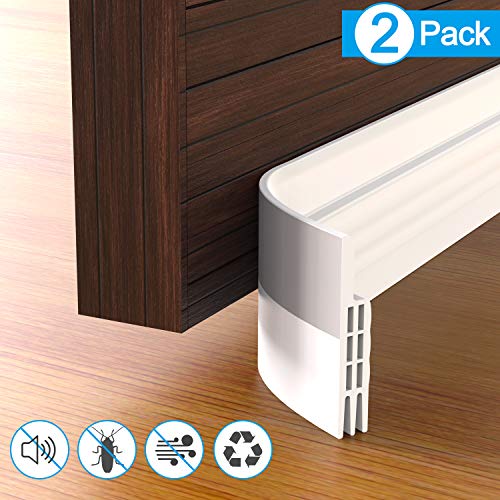 GroTheory Door Draft Stopper,2 Pack Under Door Draft Blocker, Soundproof Door Sweep Weather