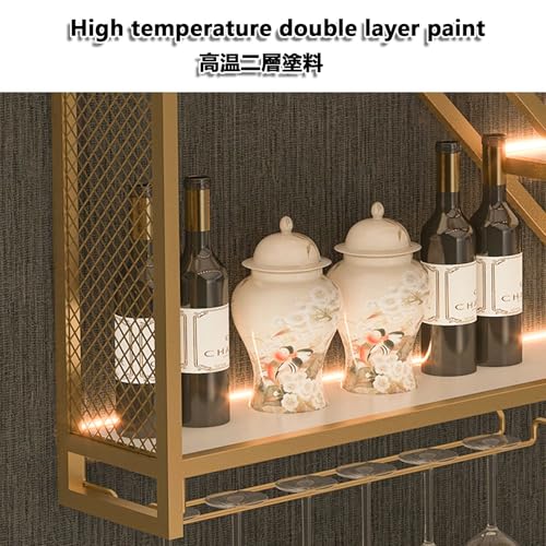 Étagère à vin murale moderne LED support verre bar flottant - 8