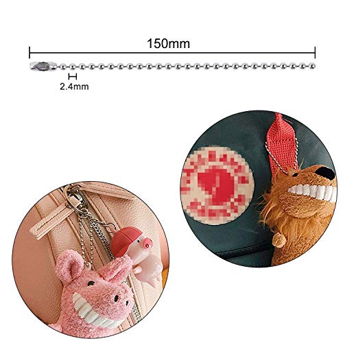Bronagrand 100Pcs 150Mm Long Bead Connector Clasp 2.4 Mm Diameter Ball Bead Chains Keychain Tag Key Rings #TOP4