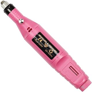 مثقاب كهربائي للأظافر USB على شكل قلم آلة مانيكير لتلميع الأظافر ، مجموعة مثقاب محمولة باللون الوردي