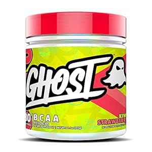 GHOST BCAA Powder Amino Acids Supplement, Kiwi Strawberry – 30 Servings – Sugar-Free Intra, Post & Pre Workout Amino Powder & Recovery Drink, 7G BCAA