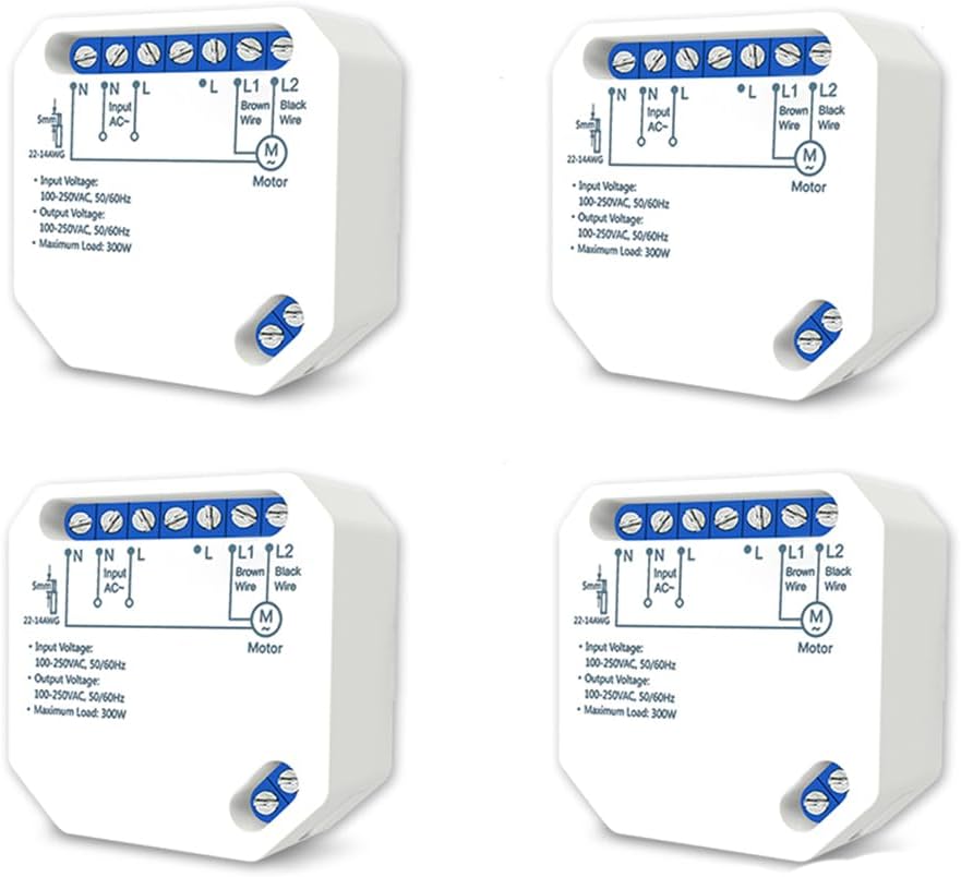 Tuya WiFi Curtain Blind Switch Module - DIY Smart Home Roller Shutter Motor Voice Control 4 Pieces