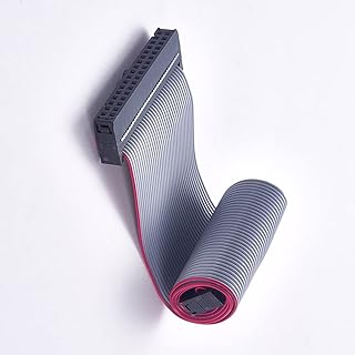 2Pcs IDC 34 Pin Connector Gray Wire Flat Ribbon Cable Connector Length 30cm 2.54mm Pitch,Aicosineg