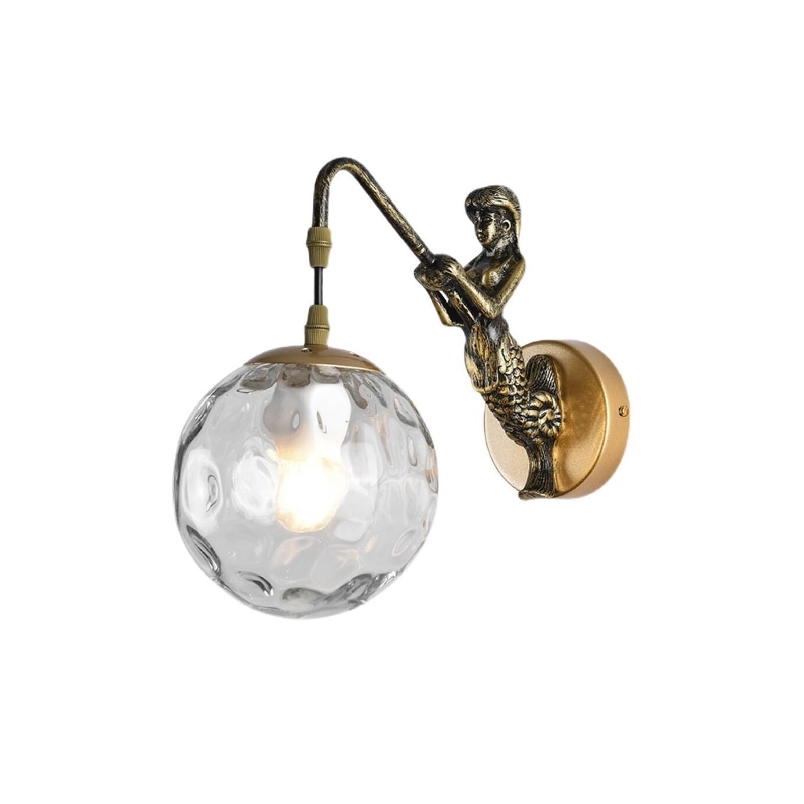 Wqqyu6hkf Gold Lights Sculpture Iron Wall Sconce Clear Glass Lamp Decorative Lamps