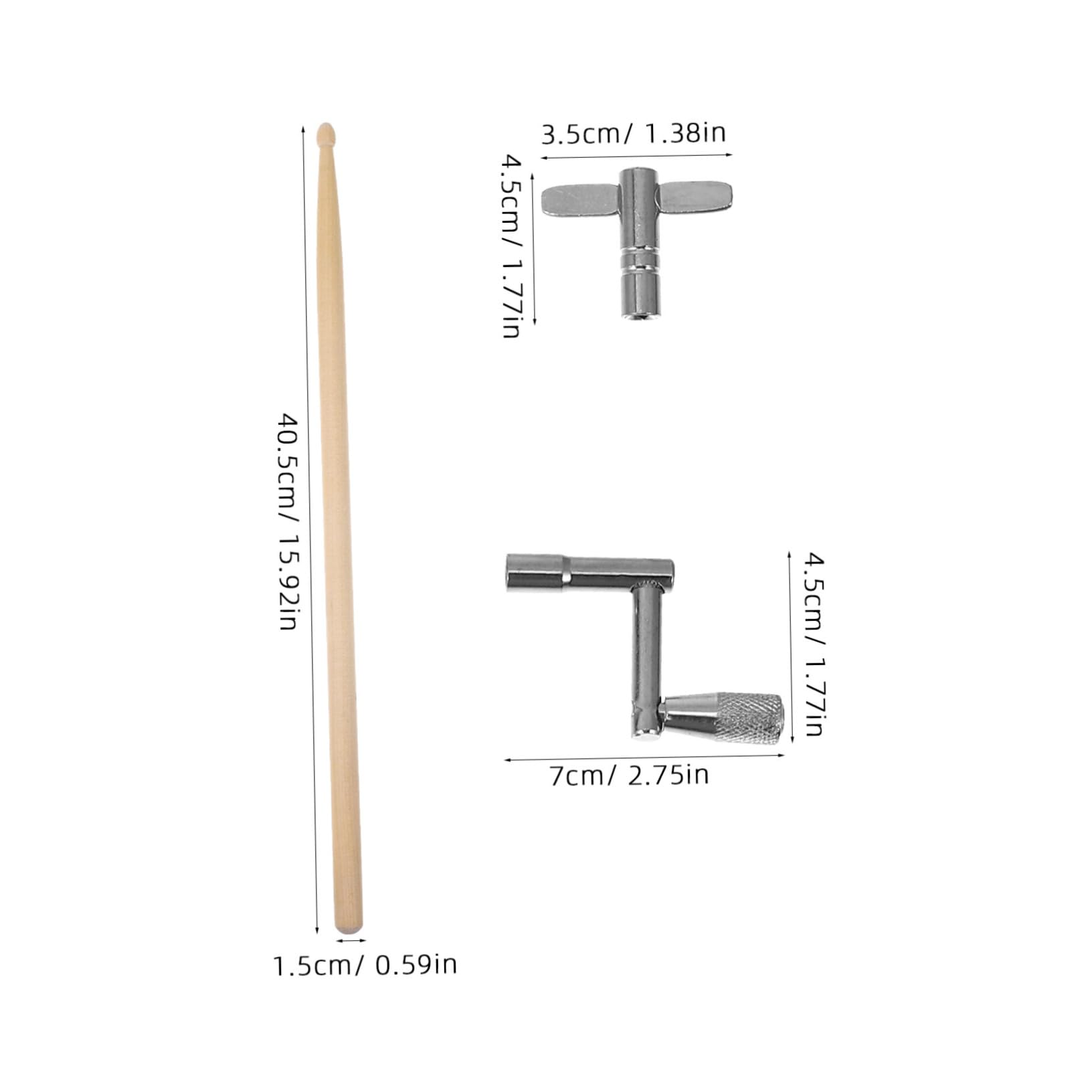 Milisten 1 Set Drum Tuner and Stick Tool Compact Drum Key with Drumsticks for Easy Adjustments for Drummers and Percussionists Convenient Accessory for