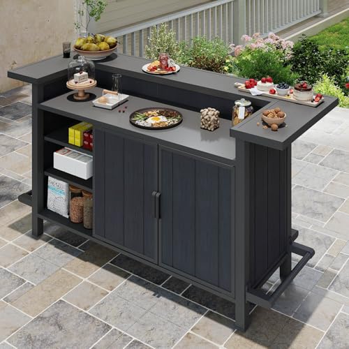 Domi Outdoor Bar, Aluminum Outdoor Bar Table with...