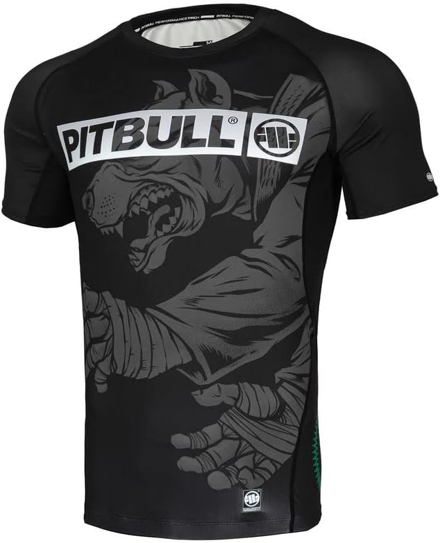 PITBULL - Men's T-Shirt Masters of MMA BJJ Hilltop, Rashguard T-Shirts, Thermo-Active Shirt, Breathable