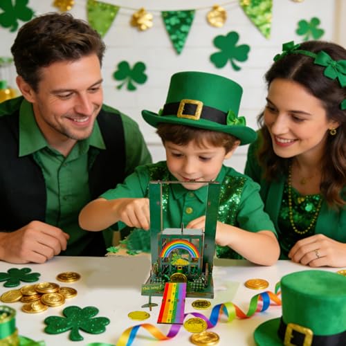 Piège à léprechaun en bois épais robuste kit de jeu Saint-Patrick
