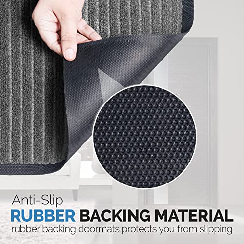 Milosc Doormat, Dirt Trapper Door Mat for Indoor & Outdoor, Anti Slip Heavy Duty Waterproof Rubber Doormats - Image 3
