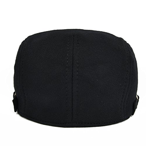 Voboom Men Newsboy Cap Cotton Flat Ivy Gatsby Driving Hat (Black) #TOP3