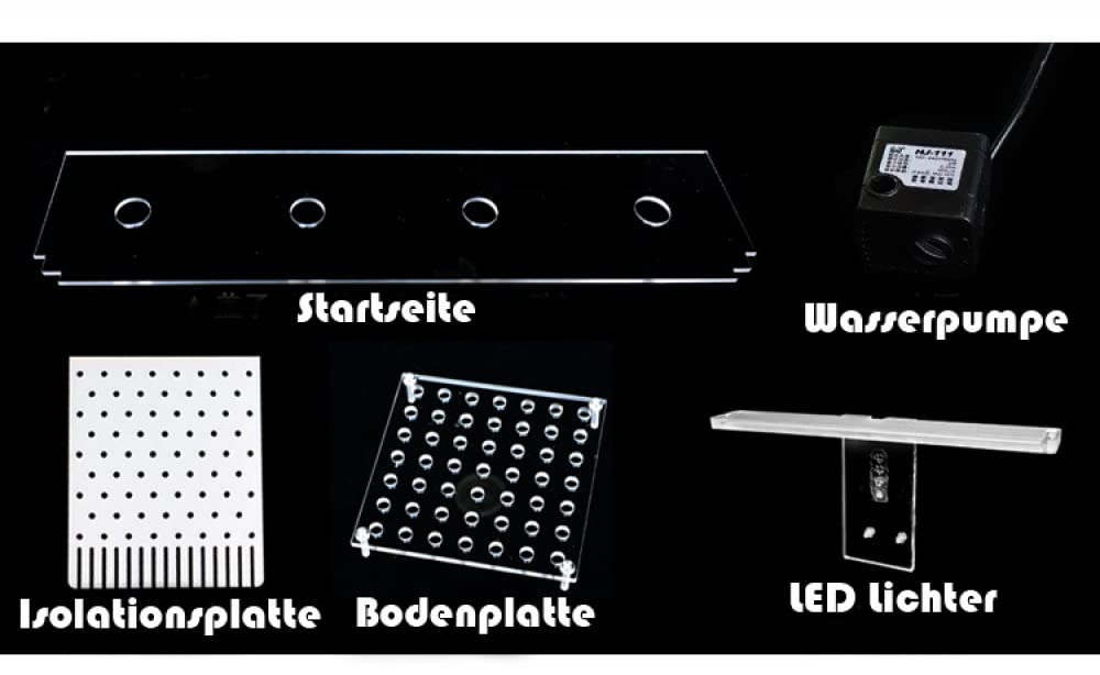 Siqi Betta Fish Tank Materiale acrilico Mini Desktop Aquarium Goldfish Mini Fish Tank Stanza di isolamento per pesci malati, con filtro per pompa dell'acqua, illuminazione (4 spazio reticolo)