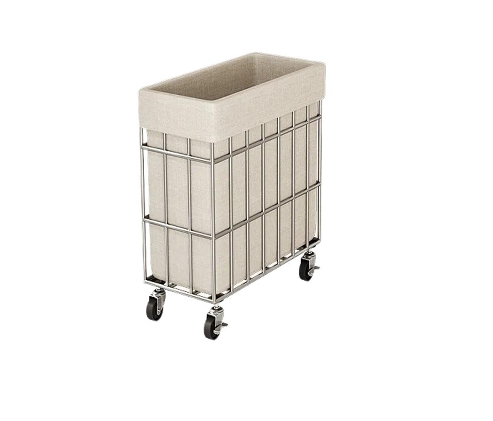 Laundry Trolley Narrow Dirty Clothes Hamper Cart With Wheels