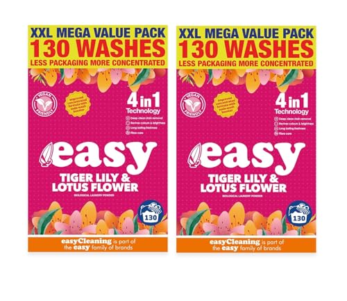 Easy Washing Powder Tiger Lily & Lotus Flower 6.5kg 130 Washes Pack of 2
