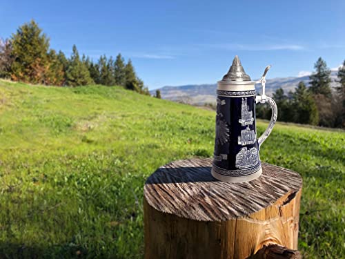 0.7 Liter | Oktoberfesthaus Deutschland German Adler (Eagle) Beer Stein Tankard Cobalt Blue Engraved Cities Of Germany With Lid Jarra De Cerveza, Jarra Stein, Jarras Para Beber Cerveza #TOP1