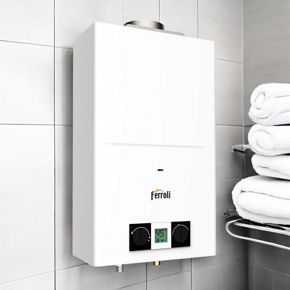 Scaldabagni scaldacqua murale a Gas tiraggio Naturale Camera Aperta Pegaso Eco 11 gpl Ferroli