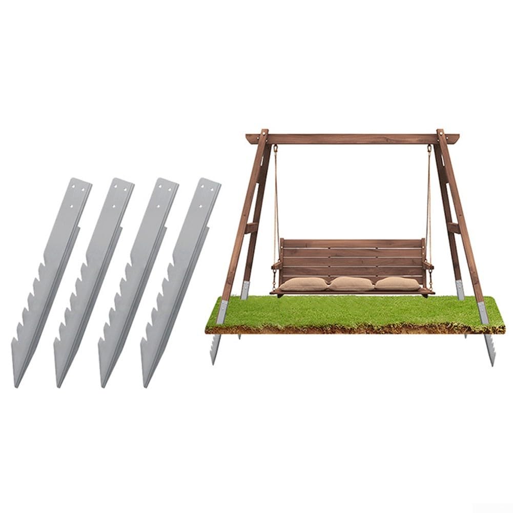 4 anclajes de tierra para columpios y estructuras de juego de acero galvanizado resistente para estabilidad