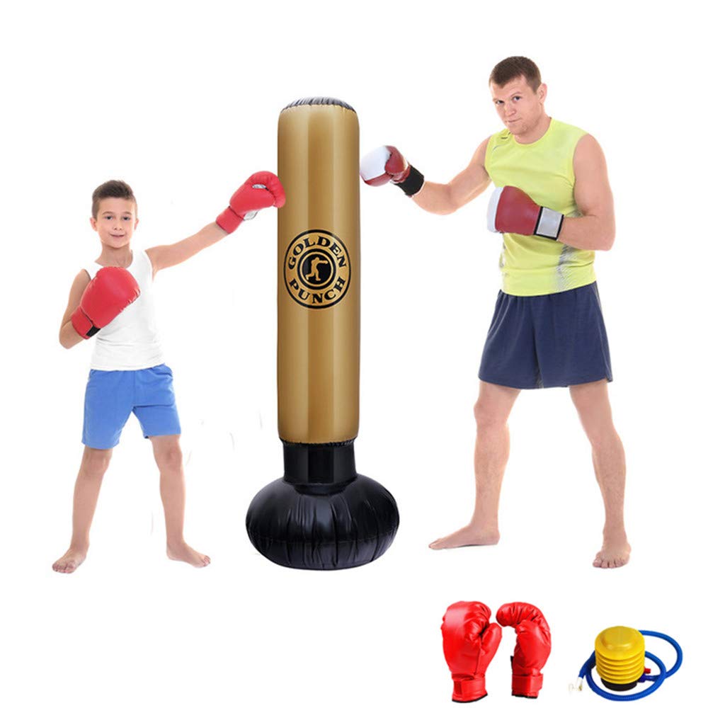 Sac de boxe debout gonflable avec pompe à pied pour entraînement de karaté à la maison