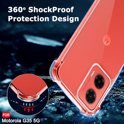Image of TheGiftKart Crystal Clear Back Cover Case for Motorola Moto G35 5G | Shockproof Soft TPU Case | Cushioned Edges for Ultimate Protection Back Cover Case (TPU, Transparent)