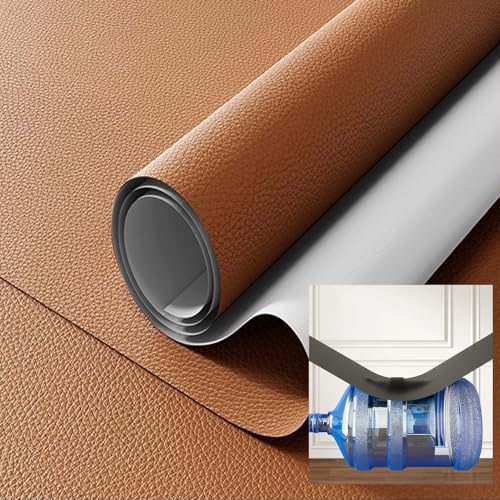 Cuero Adhesivo Para Tapizar Kit De Parches Autoadhesivos De Cinta De Reparación De Cuero Y Vinilo Marrón Grande Para Asientos De Coche, Sofás, Sillas Y Muebles(90x100cm/35.43x39.37inch)