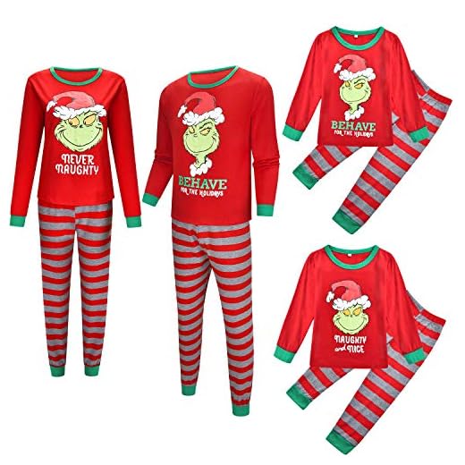 TMOYJPX Pijama Navidad Familia Conjuntos Hombres Mujeres Niños, Pijamas Familiares Iguales a Juego - Pijamas Navideños Pareja Divertido Ropa de Dormir