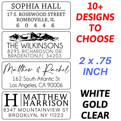 Choose Design! - Address Labels Clear White Gold Silver Personalized Return Address Labels Customized Mail Labels Wedding Labels Custom Address Stickers - Thumbnail 3