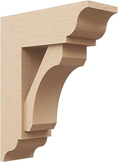 Timberthane Rough Cedar Faux Wood Legacy Traditional Bracket w/Offset Brace, 5 1/2"W x 16"D x 20"H, Primed Tan