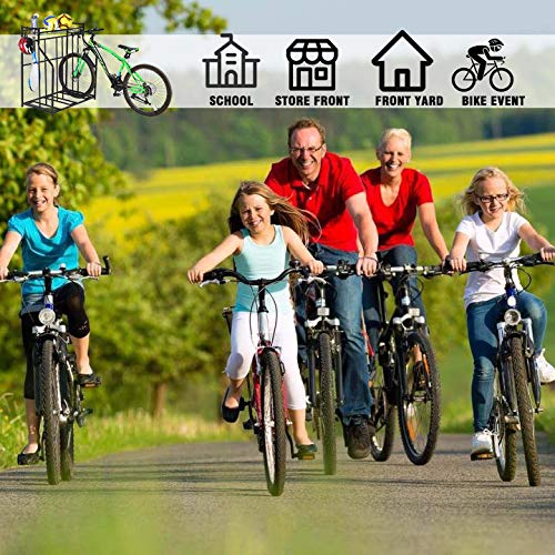 SNAIL 3 Bike Stand Rack with Storage for Garage Use, Freestanding Bicycle Instant Floor Parking Stand for Parking Road, Mountain, Hybrid or Kids Bikes, Sports Storage Station Garage Organizer - Black - Thumbnail 5