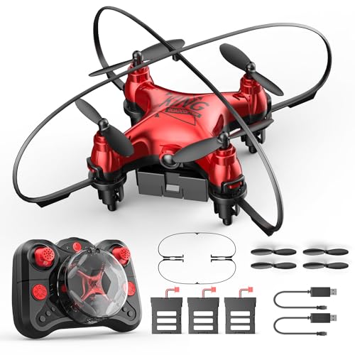 Holyton HT02 Mini Drone for Kids Beginners, Easy Pocket RC Quadcopter with Altitude Hold, 3D Flips, 3 Speed Modes, 3 Batteries, Headless Mode, Protection Guards and Emergency Stop, Gift for Boys Girls