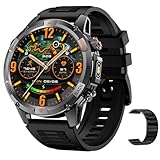 Domary Smart Sport Watch GPS Multisport Activity Tracker con Oltre 100 modalità di Allenamento Schermo HD da 1,46 Pollici Cardiofrequenzimetro IP68 per Uomo Corsa All'aperto Nuoto (Acciaio)