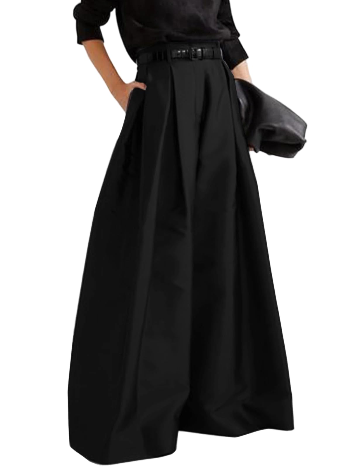 oshoplive Womens High Waisted Wide Leg Dress Pants Flowy Loose Palazzos Trousers
