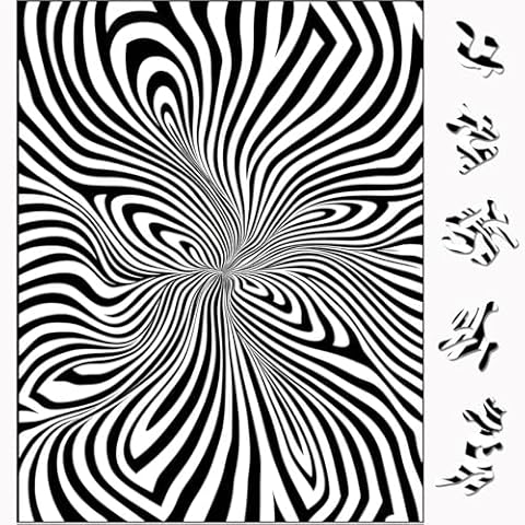 delobil Impossible Difficult Puzzles for Adults, Hard Wooden Puzzles 500 Pieces Lines Art Unique Shaped Jigsaw Puzzles 19'' x14.8'', Challenging Wood Puzzles Gift Royal Size Cover