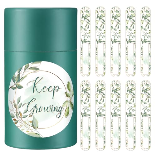 Wettarn 64 Pieces Greenery Flip Sticks for Classroom Fun Flip Name Sticks with 1 Storage Cup for School Teacher Student Grouping Educational Learning Activities Desk Supplies