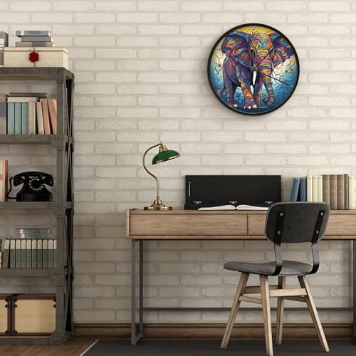 Horloge murale éléphant colorée idée cadeau originale pour la maison - 7