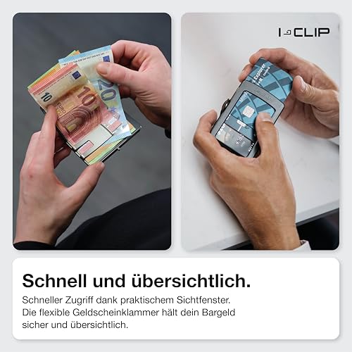 Image of I-CLIP Original Credit Card Case with Money Clip - Soft Touch Smooth Leather Slim Wallet - Leather Wallet - Premium Wallet - Card Case - Oak