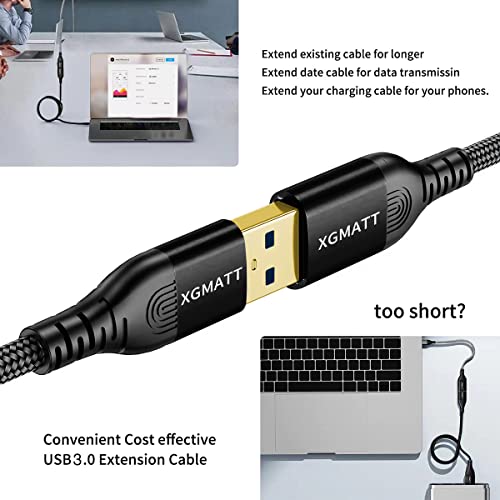 Game-Changer USB 3.0 Extension Cable 10FT+10FT-2pack,5Gbps Data Sync USB Extension Cable USB Type A Male to Female Compatible with Printer, Scanner, Keyboard, Oculus Rift,PS VR,Card... - Image 2
