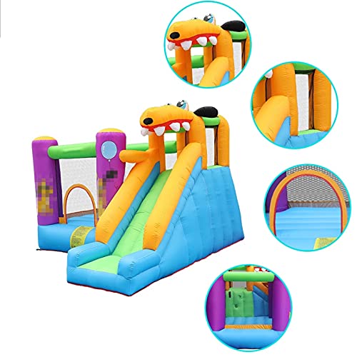 Fbite Inflatable Bounce House, With Long Slide, Large Bouncing Area, Basketball Hoop And Sun Roof, Ul Strong Certified Blower, Castle Kids Party Theme #TOP2