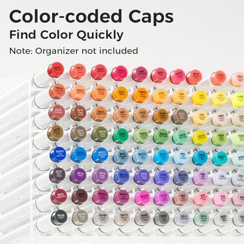 Image of Ohuhu Alcohol Markers Brush Tip- 104-Color Double Tipped Alcohol Based Art Marker Set For Artists Adults Coloring Illustration- Honolulu Of Markers- Dual Tip Brush & Chisel- Refillable, Multicolor