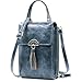Price comparison product image REETEE Small Shoulder Bag Women Retro PU Leather Mobile Phone Bag Women Wallet with Card Slot, Mini Handbag with Adjustable Shoulder Strap and Many Pockets, Navy Blue, S, Retro