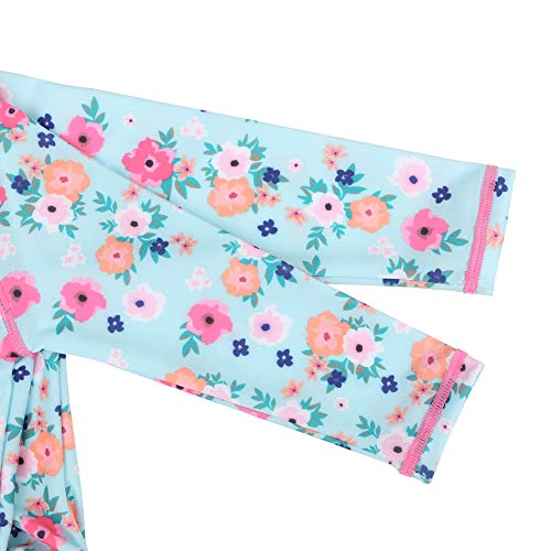 Image of HUAANIUE Toddler Girl Swimsuit Long Sleeve UPF50+ Sun Protection | Easy zipper for quick changes, Full UPF50+ coverage-play all day without sunburn worry, Perfect for beach & pool days.