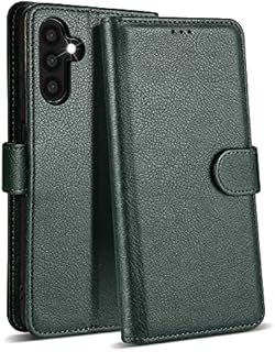 Case Collection for Samsung Galaxy A34 5G Phone Case - Premium Leather Folio Flip Cover | RFID-Technology | Kickstand | Money and Card Holder Wallet | Compatible with Samsung A34 5G Case Green