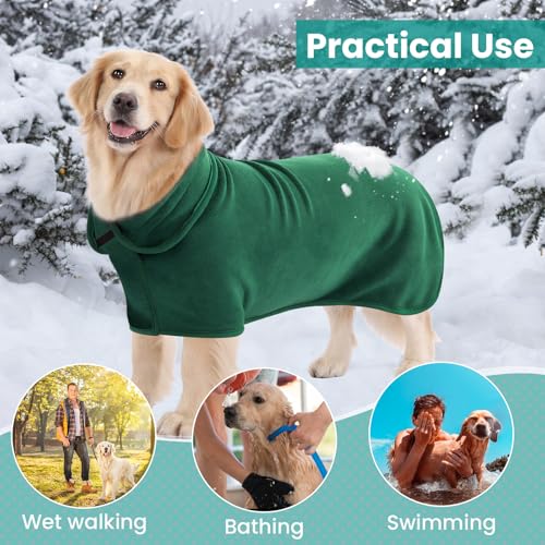 PETTOM Hundebademantel, Bademantel Hund Extra Saugfähig, Hunde Bademantel Mikrofaser Schnelltrockend, Hundetrockenmantel für Große und Mittelgroße Hunde